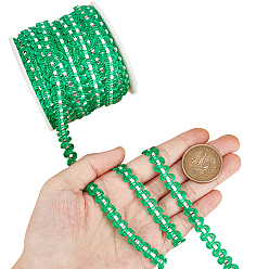 Зеленый 25m кружевные ленты из металлизированной пряжи, жаккардовая лента, аксессуары для одежды, зелёные, 1/4 дюйм (8 мм)