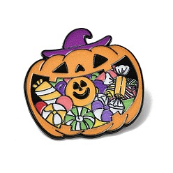 Тыква Эмалевые значки на Хэллоуин, булавки для лацканов из сплава для одежды рюкзака, тыква, 33x35.5 мм
