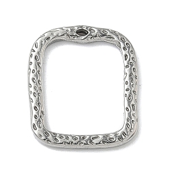 Нержавеющая Сталь Цвет 304 подвески из нержавеющей стали, прямоугольные, цвет нержавеющей стали, 20x17x2 мм, отверстие : 1 мм