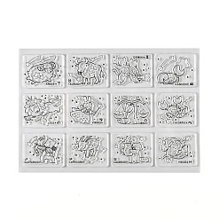 Constellation Silicone Stamps, for DIY Scrapbooking, Photo Album Decorative, Cards Making, Stamp Sheets, Constellation Pattern, 112x162x3mm