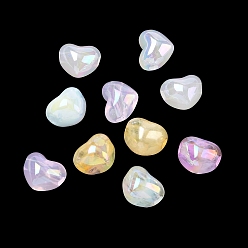 Mixed Color UV Plating Acrylic Beads, Heart, Mixed Color, 13x15x11.5mm, Hole: 3mm