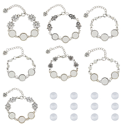 Античное Серебро Набор для изготовления браслета с фотографией «сделай сам», включая изготовление браслетов из сплава с хамсой, луной, звездой, цветком и сердцем, Кабошоны из стекла, античное серебро, 37 шт / коробка