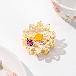 Желтый Заколки для волос в форме когтей из ацетата целлюлозы с цветами, аксессуары для волос для женщин и девочек, желтые, 61x57x53 мм