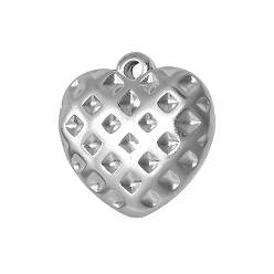 Нержавеющая Сталь Цвет 304 подвески из горного хрусталя из нержавеющей стали, сердце, цвет нержавеющей стали, пригодный для стразов 1 мм, 16x15 мм