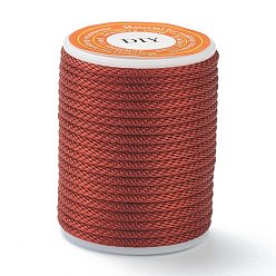 (123L) Белый крем непрозрачный блеск Полиэстер плетеные шнуры, для изготовления ювелирных изделий из бисера, огнеупорный кирпич, 1.5 мм, около 4.37 ярдов (4 м) / рулон