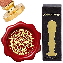 Цветок Латунные восковые печати с деревянной ручкой, для diy scrapbooking, цветок, 25 мм