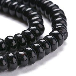 Black K9 Glass Beads Strands, Imitation Jade Glass Beads, Rondelle, Black, 8~8.5x4.5~5mm, Hole: 1.4mm, about 84pcs/Strand, 15.87 inch(40.3cm)