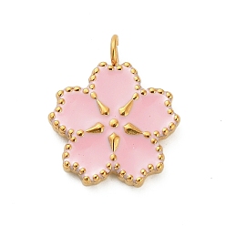 Цветок 304 нержавеющей стальной эмали подвески, цветок, 16x13.5x2.5 мм, отверстие : 2 мм