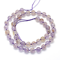Amethyst Natürlichen Amethyst Perlen Stränge, Runde, 8 mm, Bohrung: 1 mm, ca. 43 Stk. / Strang, 15.7 Zoll (40cm).
