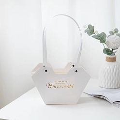 Белый Прямоугольные бумажные пакеты для упаковки букетов, белые, 23x9x15 см