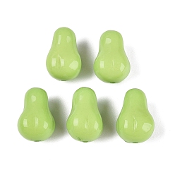 Green Yellow Opaque Acrylic Beads, Gourd, Green Yellow, 16.5x11x11mm, Hole: 1.2mm