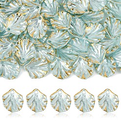 Светло-Синий 100 шт. Непрозрачные подвески из акрила, с золотым краем, подвески из цветочных лепестков, голубой, 18x15 мм
