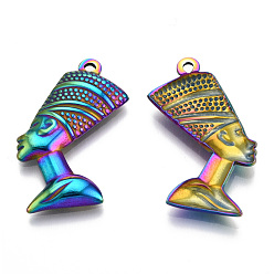 Rainbow Color 201 Stainless Steel Pendants, Human Charm, Rainbow Color, 31x19x3mm, Hole: 1.6mm