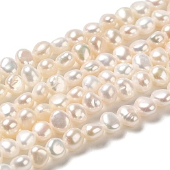 PapayaWhip Natural Cultured Freshwater Pearl Beads Strands, Two Sides Polished, Grade 7A, PapayaWhip, 4x4~4.5x3~3.5mm, Hole: 0.5mm, about 89~90pcs/strand, 14.17 inch(36cm)