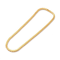 Golden Clear Cubic Zirconia Tennis Necklace, 304 Stainless Steel Link Chain Necklace for Women, Golden, Link: 5x5x4mm, 17.72 inch(45cm)