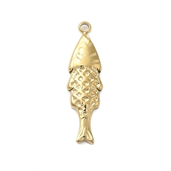 Золотой 304 подвески из нержавеющей стали, очарование рыбы, золотые, 23x6.5x2.5 мм, отверстие : 1.5 мм