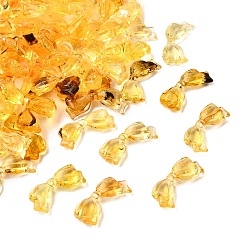 Золотистый Прозрачные акриловые бусины, бантом, два тона, золотые, 14x29.5x6 мм, отверстие : 1.6 мм, Около 446 шт / 500 г