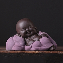 Сливовый Керамика статуя буддийского монаха, для китайского дзен-чая, домашнего офиса, орнамент фэн-шуй, слива, 94x49x54 мм