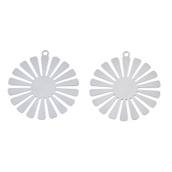 Нержавеющая Сталь Цвет Не тускнеющие 201 филигранные подвески из нержавеющей стали, гравированные металлические украшения, цветок, цвет нержавеющей стали, 26.5x25x0.2 мм, отверстие : 1.5 мм
