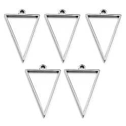 Треугольник Не тускнеющие 10шт. подвески из нержавеющей стали, открытая задняя панель, цвет нержавеющей стали, треугольные, 33x21 мм