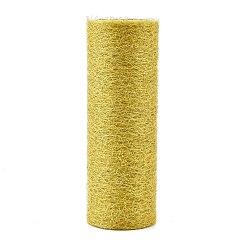 Gold Mesh Ribbon Roll, Spider Web Trim Ribbon Roll, for DIY Craft Gift Packaging, Home Party Wall Decoration, Gold, 6 inch(15cm),  10yards/roll