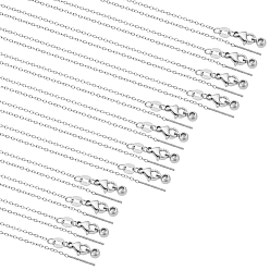 Нержавеющая Сталь Цвет 12 шт. 3 стили 304 регулируемая цепочка из нержавеющей стали с ползунком, цвет нержавеющей стали, 17.72~23.43 дюйм (45~59.5 см), 4 шт / стиль