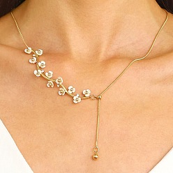 Цветок Регулируемые подвески-лариаты из сплава для женщин, золотой свет, цветок, 20.87 дюйм (53 см)