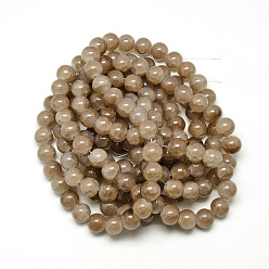 Tan Baking Painted Crackle Glass Bead Strands, Round, Tan, 8mm, Hole: 1.3~1.6mm, about 100pcs/strand, 31.4 inch
