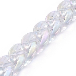 Klar ab Handgefertigte transparente Acryl-Bordsteinketten, kubanische Gliederketten, ungeschweißte, für Schmuck machen, klar ab, Link: 18x13x4 mm, 39.37 Zoll (1 m)/Strang