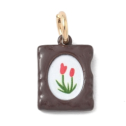 Book Аэрозольная краска 304 подвески из нержавеющей стали, с целью перехода в кольце, книга, 14x10x2.5 мм, отверстие : 4 мм