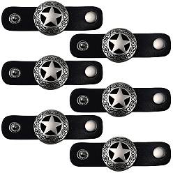 Черный 6из искусственной кожи с латунной пряжкой для шарфа, зажимы для шарфа, держатель для шейного платка для женщин и мужчин, чёрные, 79.5x28x7 мм