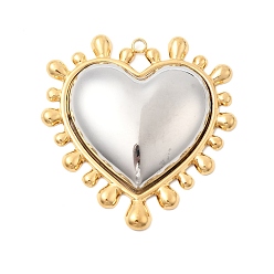 Золотой & Цвет Нержавеющей Стали 304 из нержавеющей стали большие кулоны, шарма сердца, золотые и нержавеющая сталь цвет, 50x48x9 мм, отверстие : 2 мм