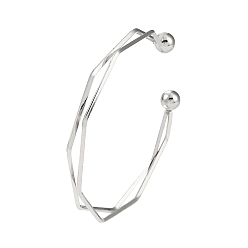 Нержавеющая Сталь Цвет Не тускнеет 304 нержавеющая сталь 2 открытые браслеты-манжеты для женщин, цвет нержавеющей стали, внутренний диаметр: 2-1/2 дюйм (6.5 см), 7.9 мм