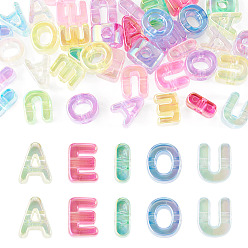 Mixed Shapes 40Pcs 5 Colors UV Plating Transparent Acrylic European Beads, Large Hole Beads, Mixed Shapes, 20.5~21x8.5~18.5x13.5mm, Hole: 6mm, 8pcs/style