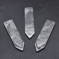 Quartz Crystal Natural Quartz Crystal Cabochons, Rock Crystal Cabochons, Sword, 51.5~54x12.5~14x5~6mm