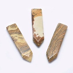 Пикассо Камень Натуральный камень пикассо / кабошоны пикассо яшма, меч, 51.5~54x12.5~14x5~6 мм