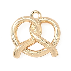 Другие Латунь прелести, золотые, брецель, 12.5x12.5x3 мм, отверстие : 1.4 мм