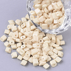 Папайя Оранжевый 6/0 выпечка, косые бусы, непрозрачных цветов, papayawhip, 6/0, 4~8x3.5~4.5x2.5~3 мм, отверстия: 0.9 мм, около 5000 шт / мешок