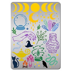 Луна Трафареты для резки металла из нержавеющей стали с магической тематикой, для diy scrapbooking / фотоальбом, декоративное тиснение, матовый цвет нержавеющей стали, луна, 140x190 мм