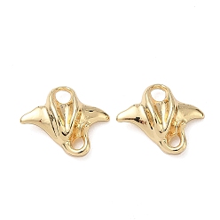 Золотой Подвески-соединители для рыбок из сплава, долговечный, без свинца и без кадмия, стойки покрытие, золотые, 14x16.5x4.5 мм, отверстие : 2.5 мм