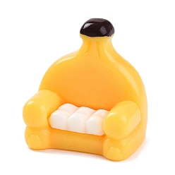 Золотистый Непрозрачная смола декодирует кабошоны, диван, золотые, 25x24~24.5x8 мм