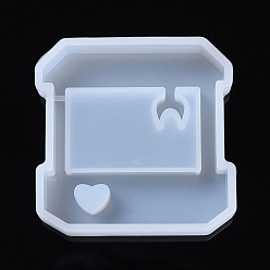 White Shaker Molds, Silicone Quicksand Molds,Resin Casting Molds , For UV Resin, Epoxy Resin Jewelry Making, Games Shape, White, 57x57.5x12.5mm, Inner Diameter: 53.5x53.5mm