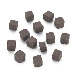 Coconut Brown Handmade Polymer Clay Cabochons, for Phone Case Decoration & DIY Jewelry Making, Cube, Coconut Brown, 5~5.5x5~5.5x4~5mm, about 5500pcs/1000g