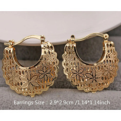 Золотой Серьги-кольца из латуни с цветком, золотые, 30 мм