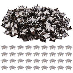 Bronze 200 pièces de goujons et rivets en fer, pour bricolage en cuir, carrée, gris anthracite, 10x10x7mm