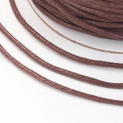 Saddle Brown Waxed Cotton Thread Cords, Saddle Brown, 1.5mm, about 100yards/roll(300 feet/roll)
