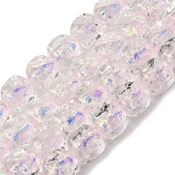 Pink Нити из фольги в технике лэмпворк, самородки, розовые, 12~12.5x10~11x10~11 мм, отверстие : 1.5 мм, около 30 шт / нитка, 14.37 дюйм (36.5 см)