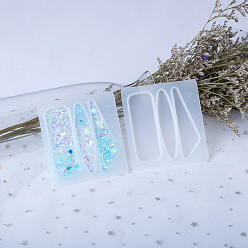 Белый Украшение для заколок для волос из кожи аллигатора, формы из пищевого силикона, для уф-смолы, изготовление изделий из эпоксидной смолы, разнообразные, белые, 85x80x6 мм, внутренний диаметр: 73~76 мм