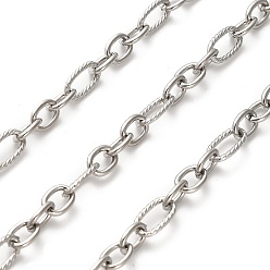 Нержавеющая Сталь Цвет 304 из нержавеющей стали Figaro цепи, несварные, цвет нержавеющей стали, 10x5.5x1 мм