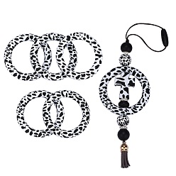 (52) Непрозрачная лаванда 5 шт. кольцо экологически чистые силиконовые бусины пищевого качества, белые, 65x9.5 мм, отверстие : 3 мм, внутренний диаметр: 44 мм